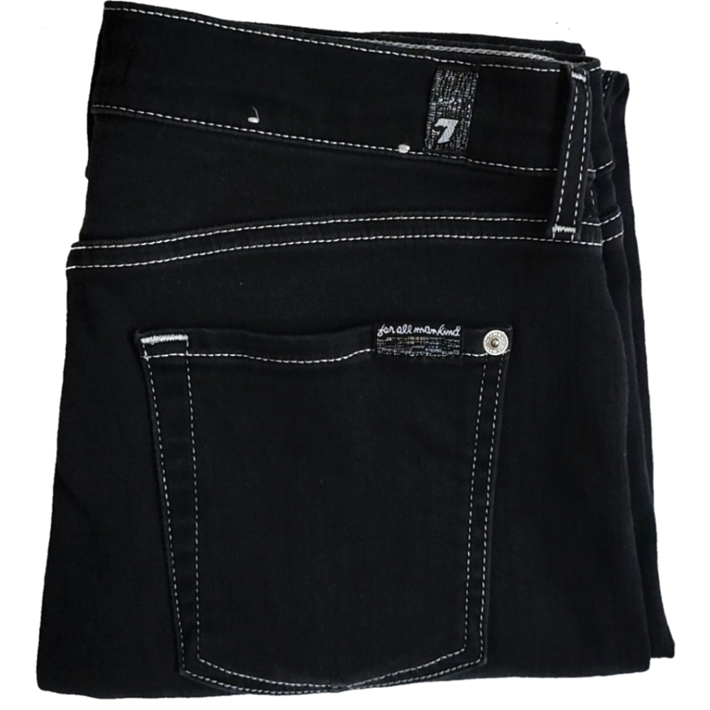 7 for All Mankind black ankle super skinny crop jeans 28 - Picture 2 of 15